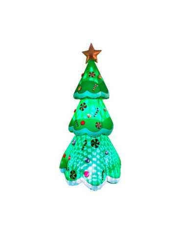Figura Hinchable con LED para Exterior, Árbol de Navidad, 110 x 110 x 240 cm BASICS