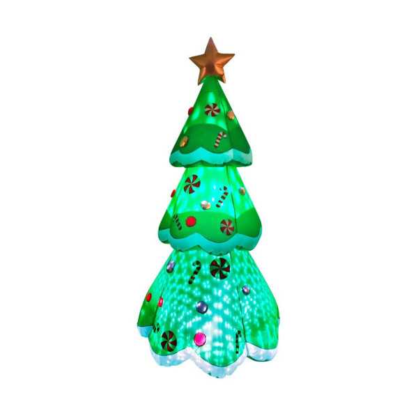 Figura Hinchable con LED para Exterior, Árbol de Navidad, 110 x 110 x 240 cm BASICS