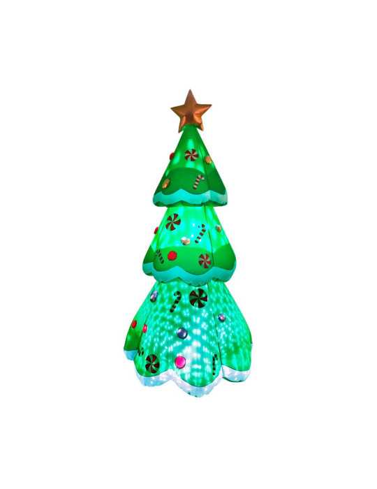Figura Hinchable con LED para Exterior, Árbol de Navidad, 110 x 110 x 240 cm BASICS