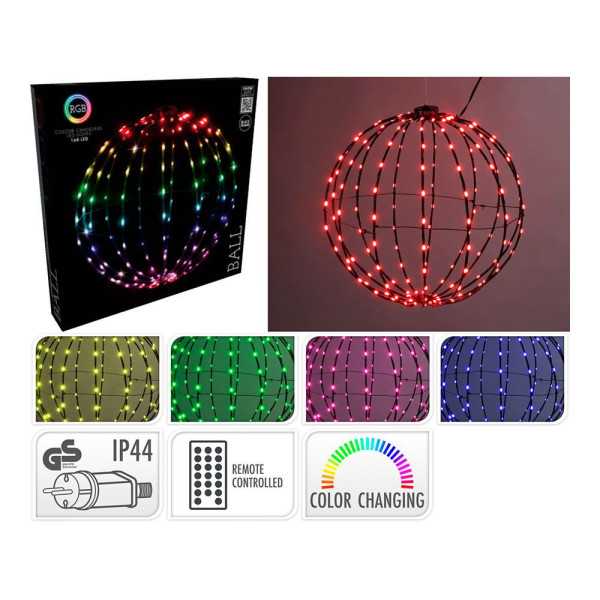 Bola Metálica Plegable, con 168 LEDS RGB, Ø40 cm BASICS