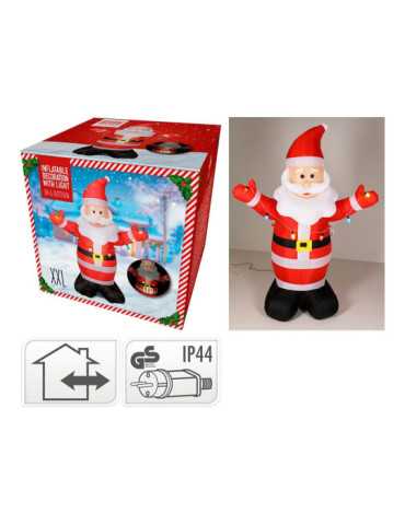 Figura Hinchable con LED para Exterior, Papa Noel, 120 x 70 x 190 cm BASICS