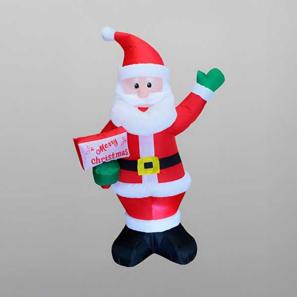 Figura Hinchable con LED para Exterior, Papa Noel, 75 x 50 x 125 cm BASICS