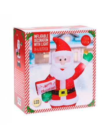 Figura Hinchable con LED para Exterior, Papa Noel, 75 x 50 x 125 cm BASICS 2