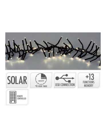 Guirnalda Solar Recargable, 768 LEDS, Multifunción, Luz Cálida, Exterior, 5,6 m BASICS