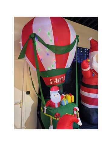 Figura Hinchable con LED para Exterior, Papa Noel en Globo, 110 x 110 x 210 cm BASICS