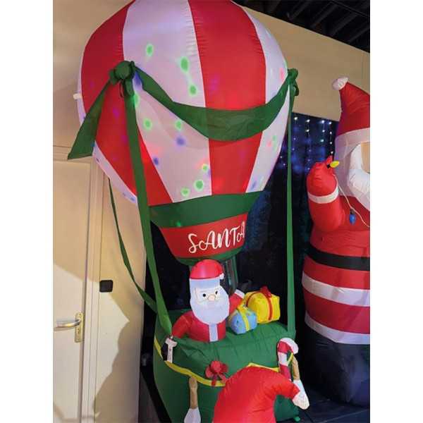 Figura Hinchable con LED para Exterior, Papa Noel en Globo, 110 x 110 x 210 cm BASICS