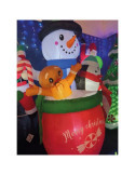 Figura Hinchable con LED para Exterior, Muñeco de Nieve en Taza, 130 x 80 x 183 cm BASICS