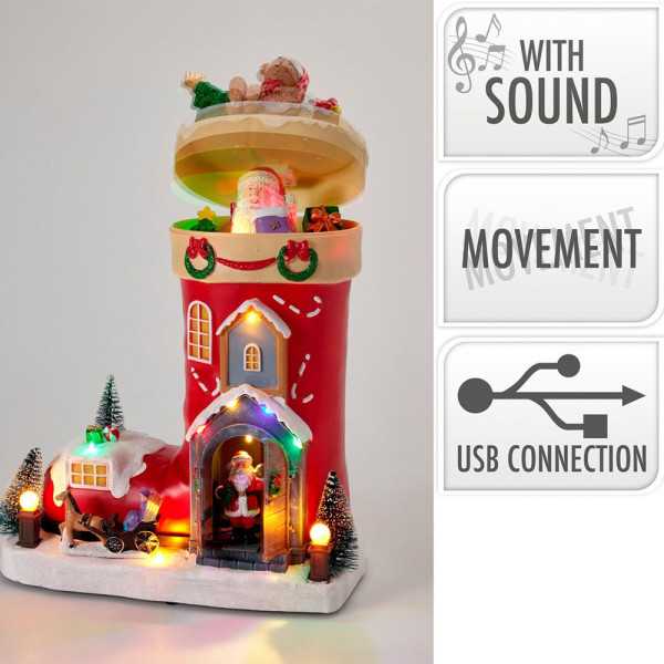 Escena Bota LED Multicolor, con Movimiento y Música, 26 x 14 x 34 cm BASICS