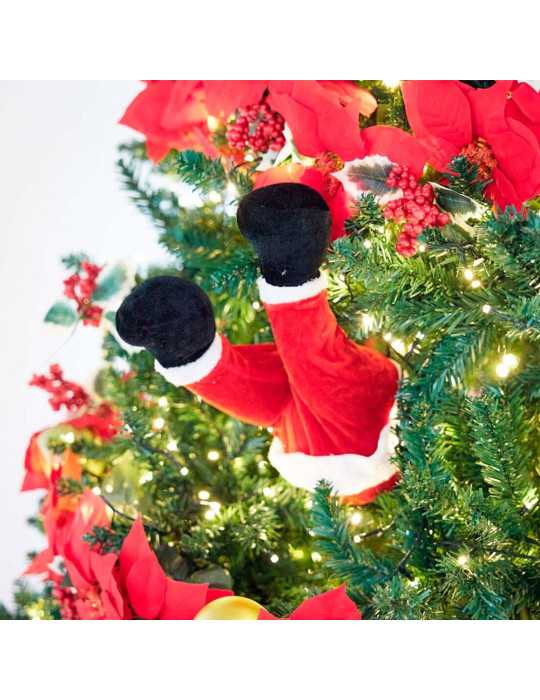 Piernas Santa Claus con Movimiento para Árbol Navidad, A Pilas, 35 cm HOLLY JOLLY CHRISTMAS COLLECTION