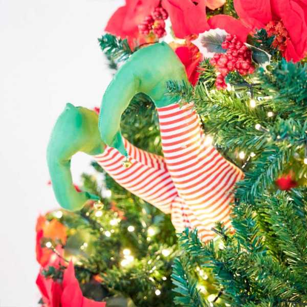 Piernas de Elfo con Movimiento para Árbol de Navidad, A Pilas, 35 cm HOLLY JOLLY CHRISTMAS COLLECTION