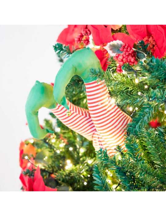 Piernas de Elfo con Movimiento para Árbol de Navidad, A Pilas, 35 cm HOLLY JOLLY CHRISTMAS COLLECTION