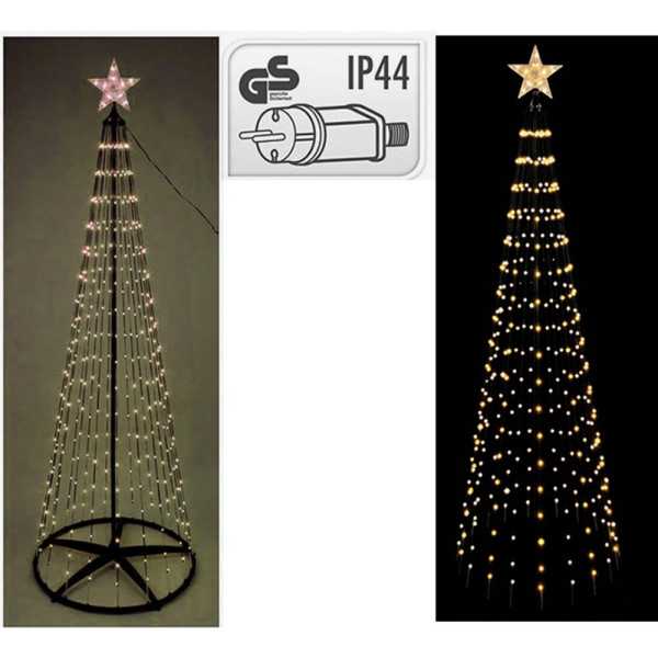 Árbol de Navidad con Estrella, 370 LED Luz Cálida, Uso Exterior, Ø70 x 210 cm BASICS