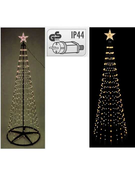 Árbol de Navidad con Estrella, 370 LED Luz Cálida, Uso Exterior, Ø70 x 210 cm BASICS