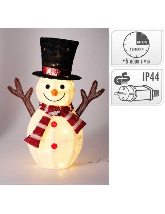 Figura LED Decorativa para Exterior, Muñeco de Nieve, 35 LED, 55 x 21 x 67 cm BASICS