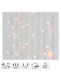 Cortina LED Exterior 480 LEDS Luz Blanco Cálido 225 x 300 cm BASICS