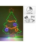 Figura LED Decorativa Árbol de Navidad, Multicolor, Uso Exterior, 205 LEDS, 52 x 80 cm BASICS