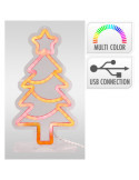 Figura Neón Decorativa Árbol de Navidad, RGB, Conexión Usb-C, 16 x 30 cm BASICS