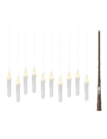 Velas LED Efecto Llama Mágica para Uso Interior, 10 uds + Barita LUMINEO