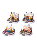 Casita Navideña LED con Luz Cálida Fija, Modelos Variados, 18 x 14 x 16 cm LUMINEO