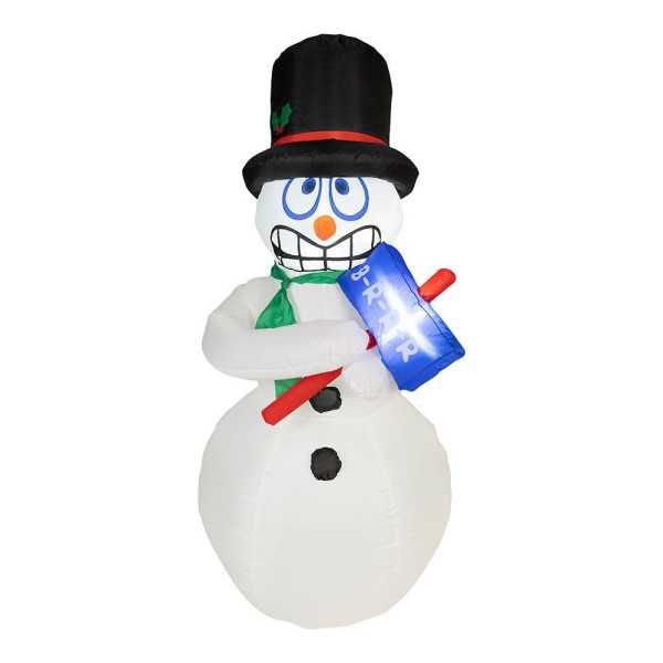 Figura Hinchable con LED para Exterior, Muñeco de Nieve, 80 x 70 x 175 cm LUMINEO