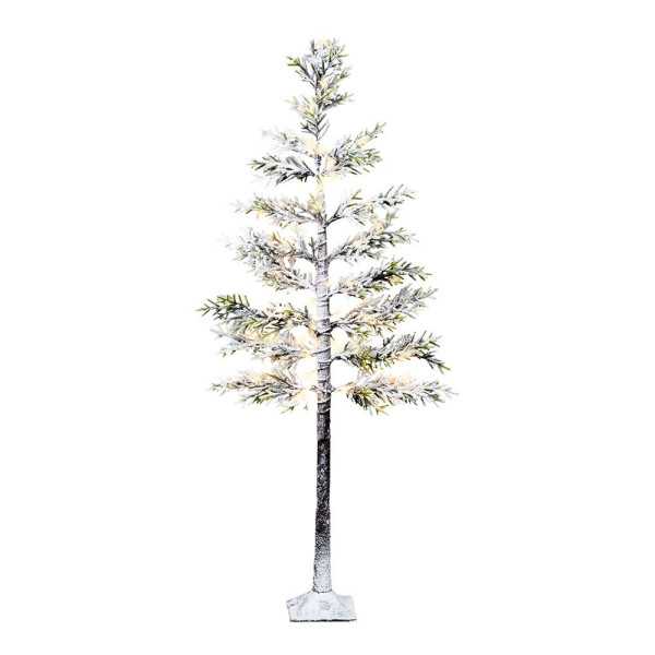 Árbol Nevado con Función Fija, Uso Exterior, Blanco Cálido, 72 LEDS, Ø70 x 150 cm LUMINEO