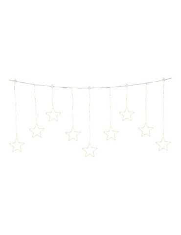 Cortina Multifunción, Exterior, con Estrellas, Blanco Cálido, Cable Plateado, 1,2 m LUMINEO 2