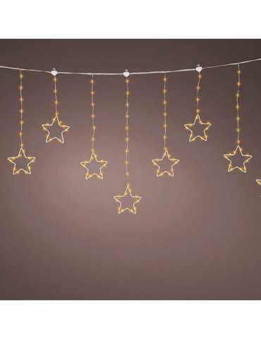 Cortina Multifunción, Exterior, con Estrellas, Blanco Cálido, Cable Cobre, 1,2 m LUMINEO