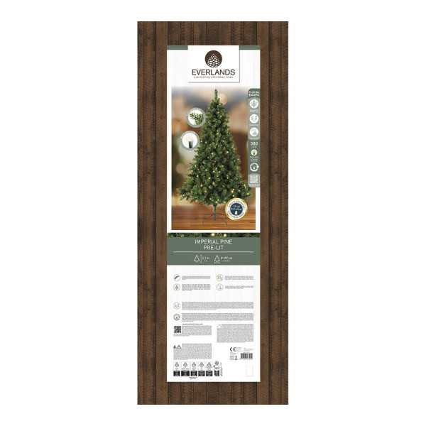 Árbol de Navidad Pino Imperial, Uso Interior, Multifunción, Blanco Cálido, 380 LEDs, Ø137 x 210 cm EVERLANDS