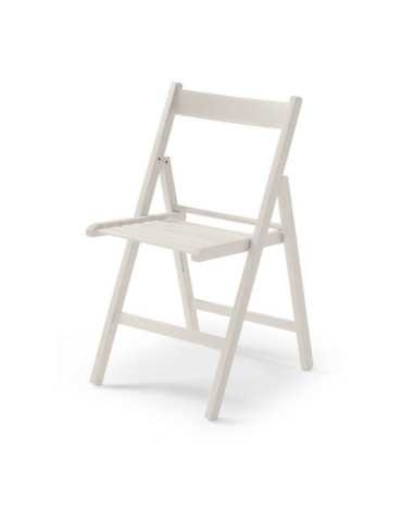 Silla Plegable de Madera Blanco Crudo 79x42,5x47,5cm