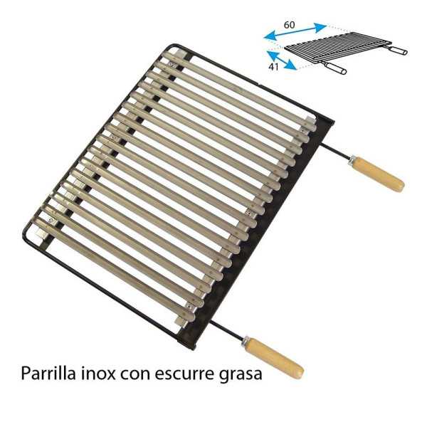 Cajón con Parrilla Inoxidable 61 x 40 x 32 cm EL ZORRO