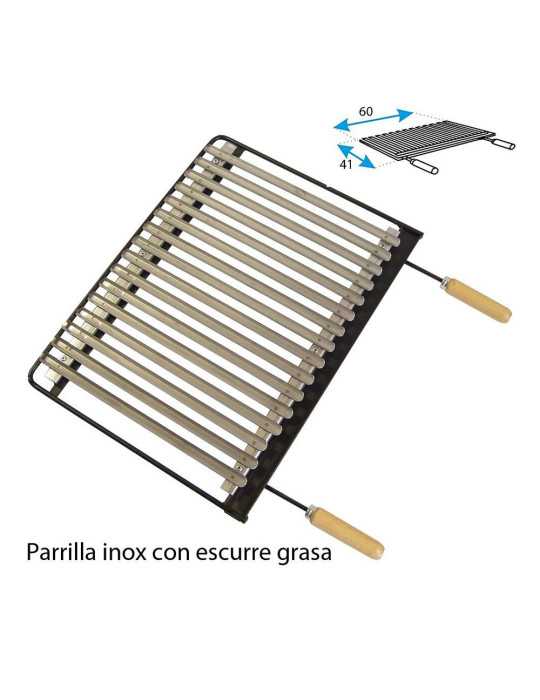 Cajón con Parrilla Inoxidable 61 x 40 x 32 cm EL ZORRO