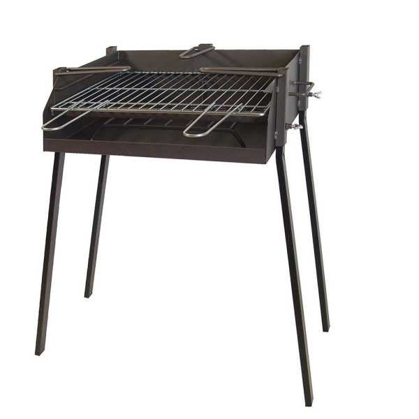 Barbacoa Cuadrada con Soporte para Paella 50 x 40 x 75 cm EL ZORRO