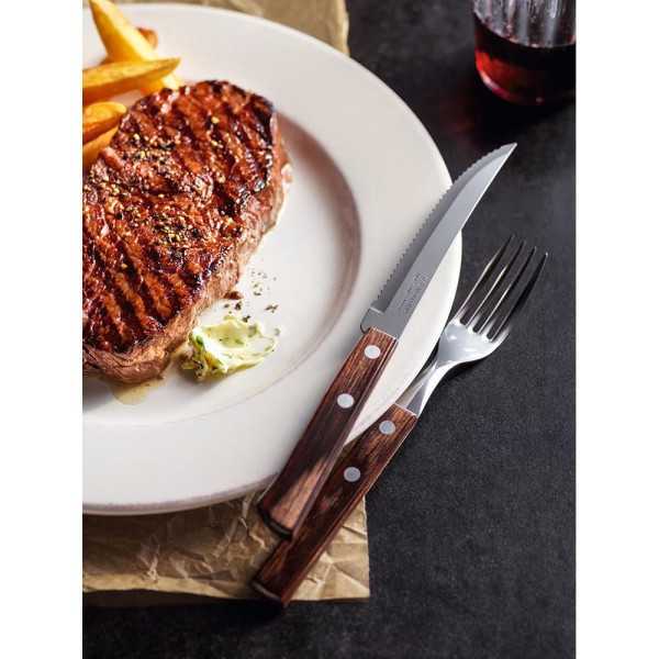Juego para Asado Fsc Polywood Castaño 14 Piezas TRAMONTINA