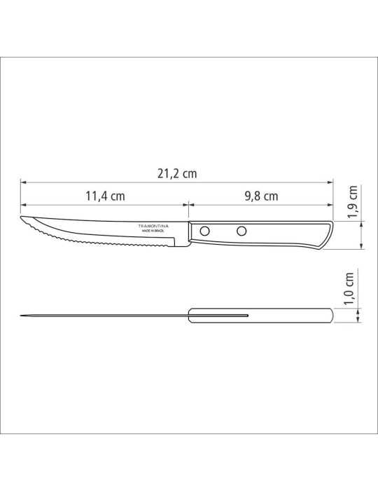 Juego para Asado Fsc Polywood Castaño 14 Piezas TRAMONTINA