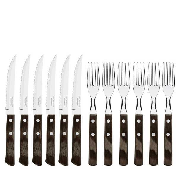Cubiertos para Asado, Polywood, Juego de 12 Piezas TRAMONTINA