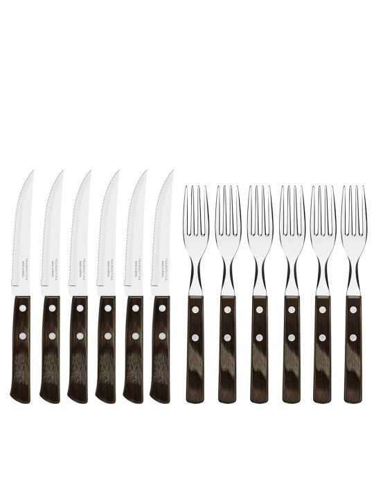 Cubiertos para Asado, Polywood, Juego de 12 Piezas TRAMONTINA