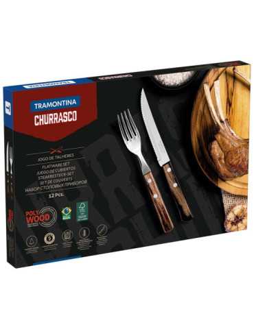 Cubiertos para Asado, Polywood, Juego de 12 Piezas TRAMONTINA 2