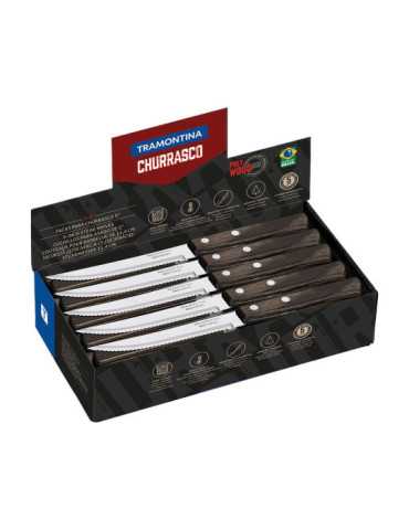 Cuchillos de Asado Polywood Castaño 12,7 cm Expositor 60 uds TRAMONTINA