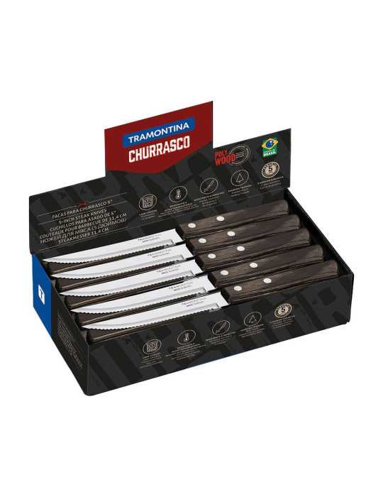 Cuchillos de Asado Polywood Castaño 12,7 cm Expositor 60 uds TRAMONTINA