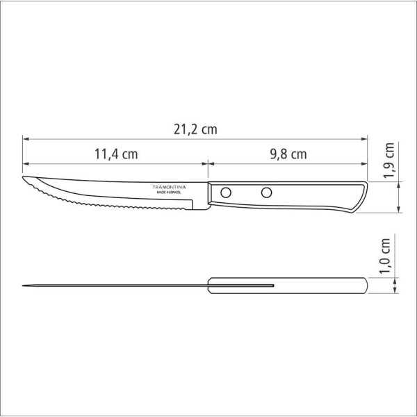 Cuchillos de Asado Polywood Castaño 12,7 cm Expositor 60 uds TRAMONTINA