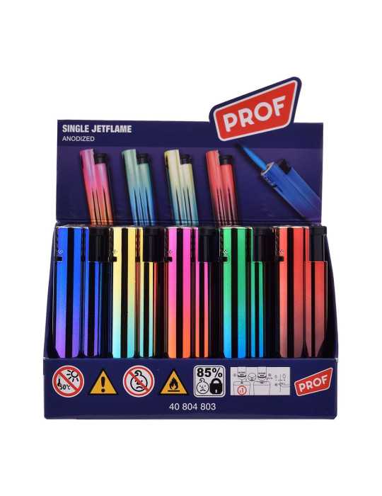 Lote de 25 Unidades Encendedor Electrónico Anodized, Colores Surtidos PROF