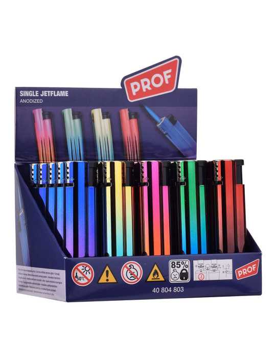 Lote de 25 Unidades Encendedor Electrónico Anodized, Colores Surtidos PROF