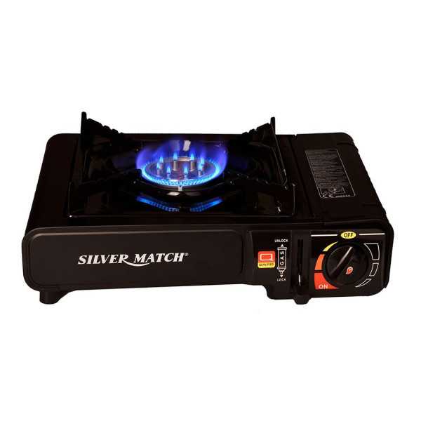 Cocina Portátil de Gas de 1 Fuego, 20 kW, 146 g/h SILVER MATCH