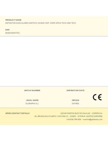 Expositor Auriculares Eartech 10UNID Hop, Comp.apple TECH ONE TECH 2