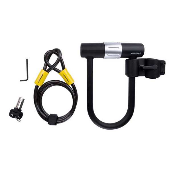 Candado en u, Antirrobo, con Cable y Soporte DUNLOP