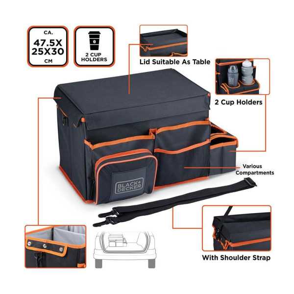 Organizador para Automóvil con Enfriador 47.5 x 25 x 30 cm BLACK+DECKER