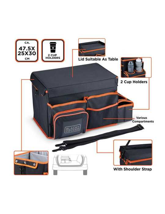 Organizador para Automóvil con Enfriador 47.5 x 25 x 30 cm BLACK+DECKER