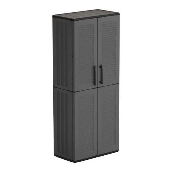 Armario Alto Línea Easy de Polipropileno Gris Oscuro, 68 x 37 x 163 cm ART PLAST