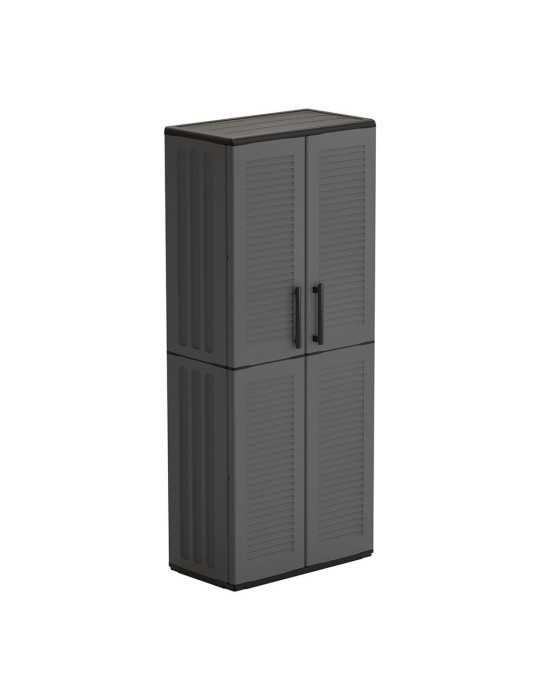 Armario Alto Línea Easy de Polipropileno Gris Oscuro, 68 x 37 x 163 cm ART PLAST