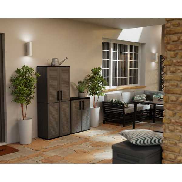 Armario Alto Línea Easy de Polipropileno Gris Oscuro, 68 x 37 x 163 cm ART PLAST